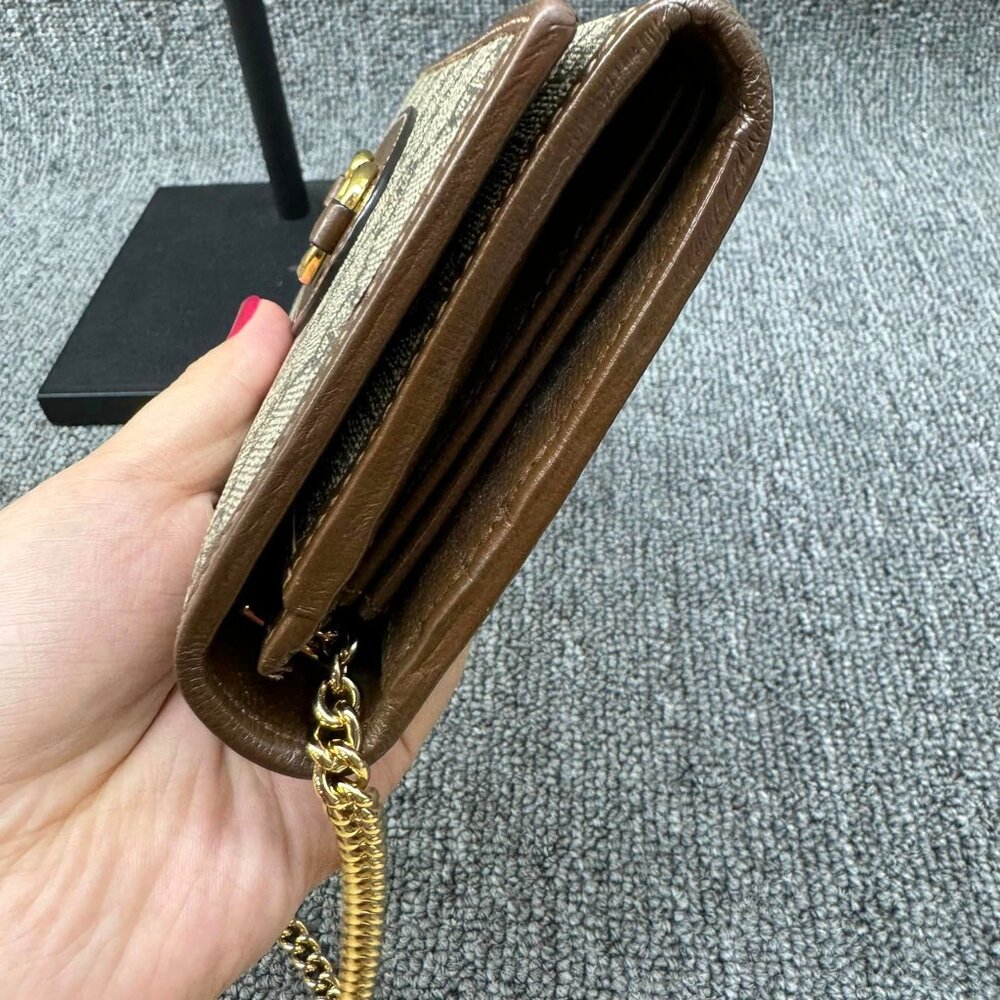 100% Authentic GUCCI Horsebit Chain Wallet Shoulder Bag - Picture 5 of 11